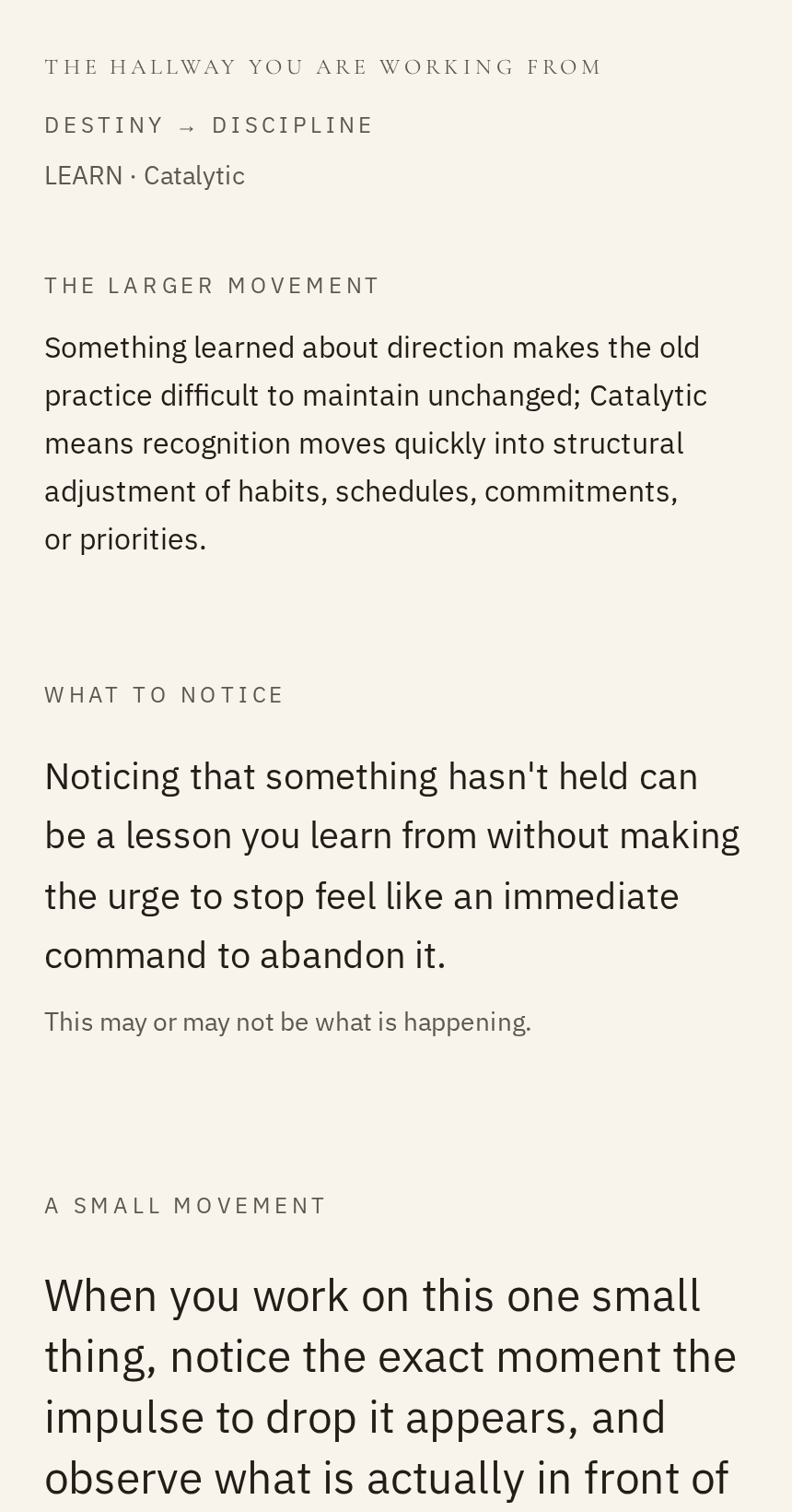 What's present — where something happening now meets your Field.